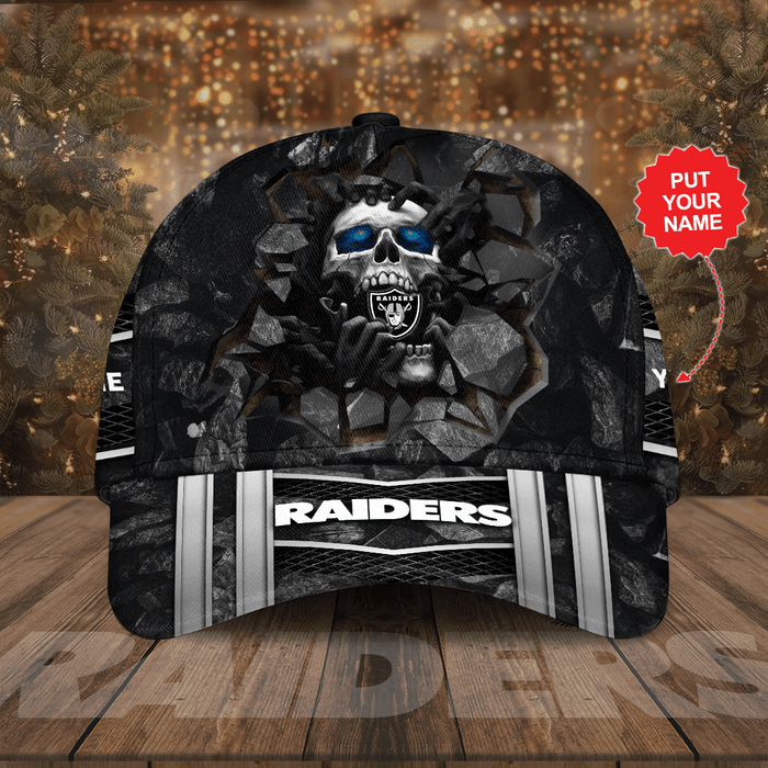 Personalized Las Vegas Raiders Skull Baseball Cap Black CNI2108