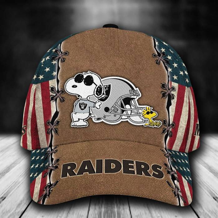 Personalized Las Vegas Raiders Snoopy 3D Classic Baseball Cap CNI889