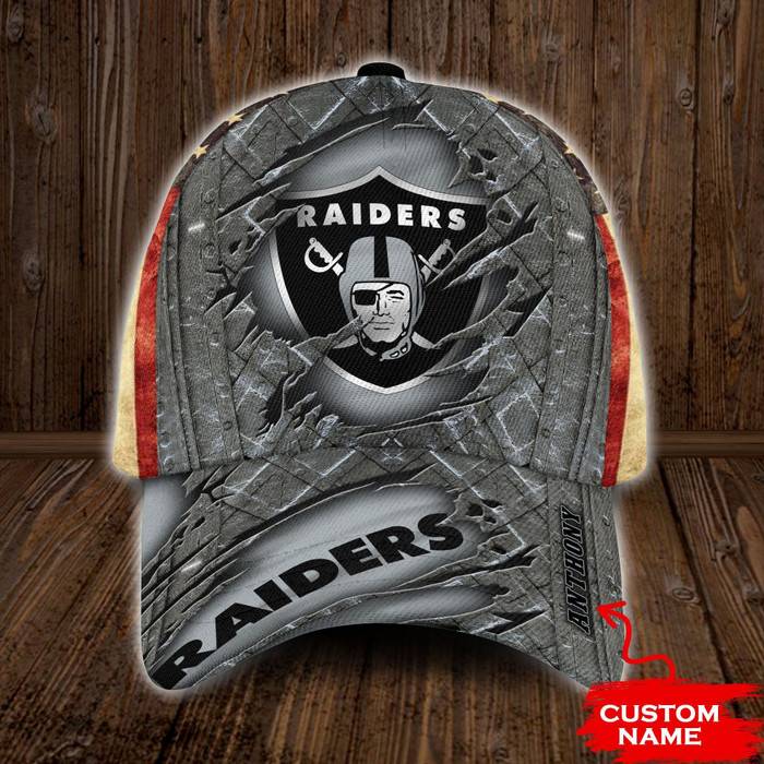 Personalized Las Vegas Raiders USA Flag 3D Classic Baseball Cap CNI815