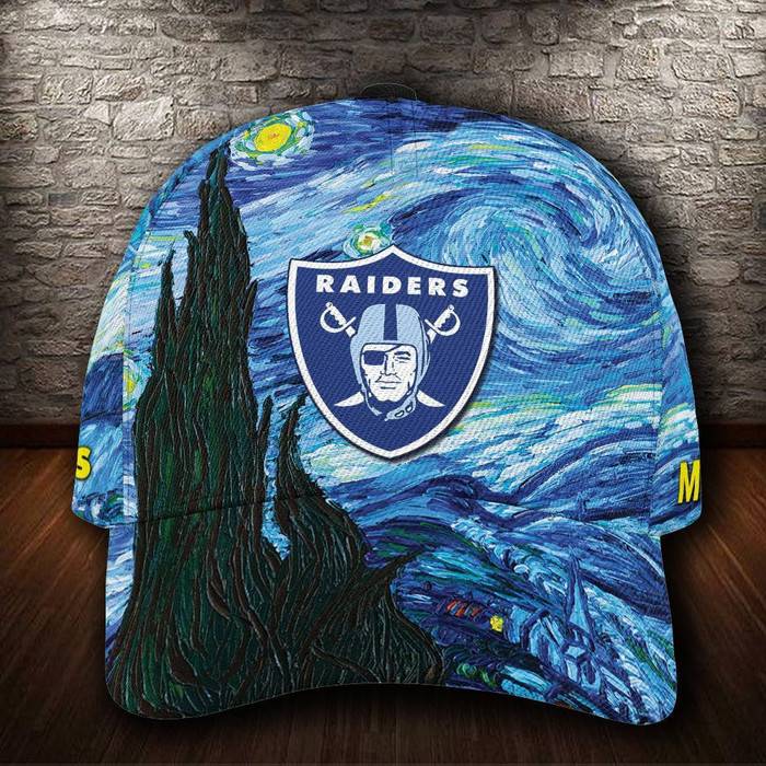 Personalized Las Vegas Raiders Van Gogh 3D Classic Baseball Cap CNI1429