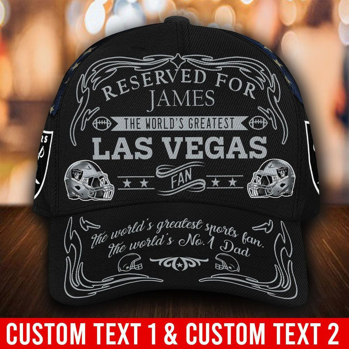 Personalized Las Vegas Raiders Worlds Greatest Fan 3D Baseball Cap Black CNI1807
