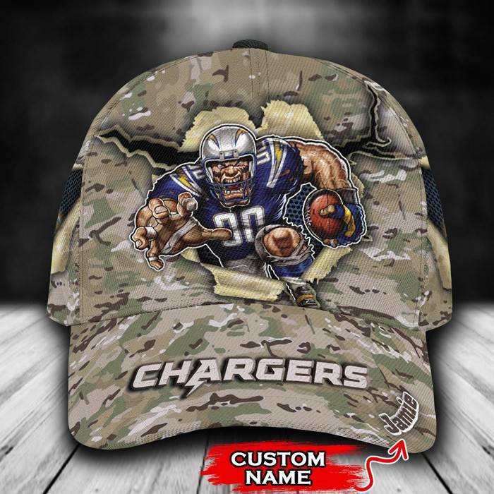 Personalized Los Angeles Chargers Camo Mascot 3D Classic Baseball Cap CNI423