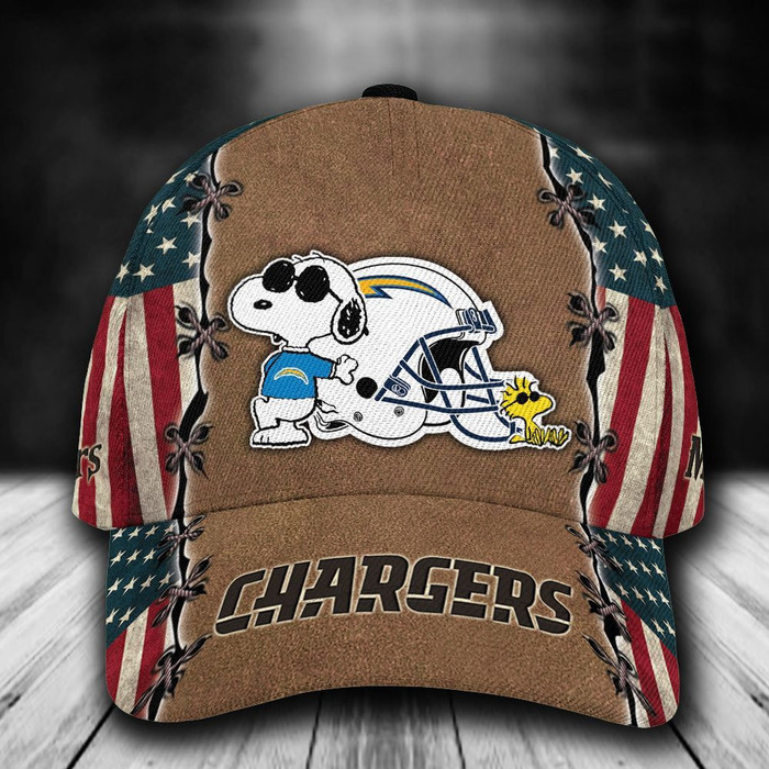 Personalized Los Angeles Chargers Snoopy 3D BaseBall Cap CNI1840