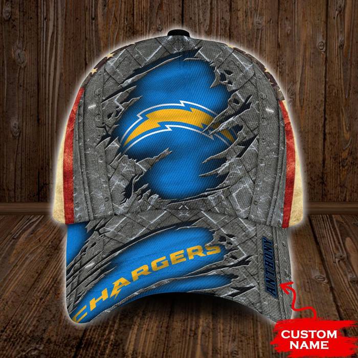 Personalized Los Angeles Chargers USA Flag 3D Classic Baseball Cap CNI1962