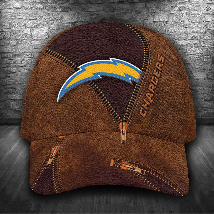 Personalized Los Angeles Chargers Zip Pattern 3D Baseball Cap Brown CNI1524