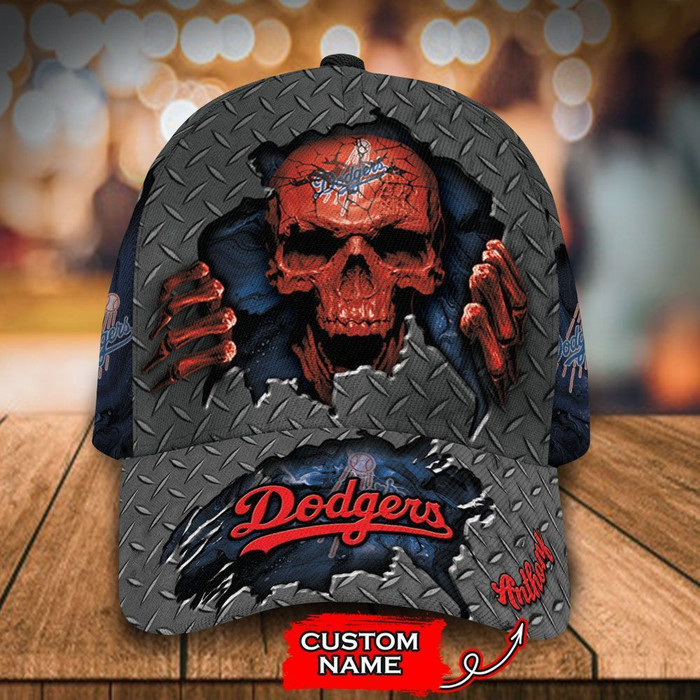 Personalized Los Angeles Dodgers Skeleton 3D Classic Baseball Cap CNI1343