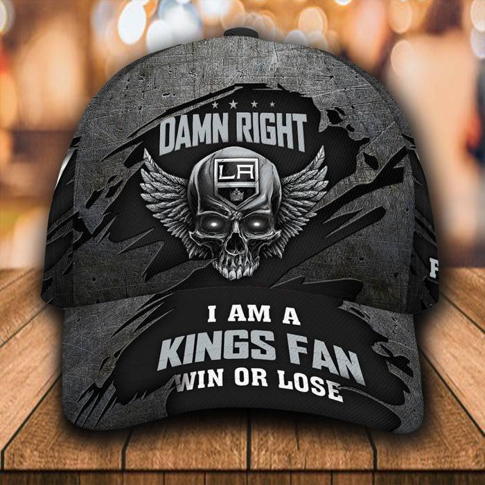 Personalized Los Angeles Kings Skull Damn Right 3D Classic Baseball Cap CNI714