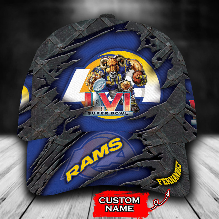 Personalized Los Angeles Rams 2022 Super Bowl Champion 3D Classic Baseball Cap CNI822