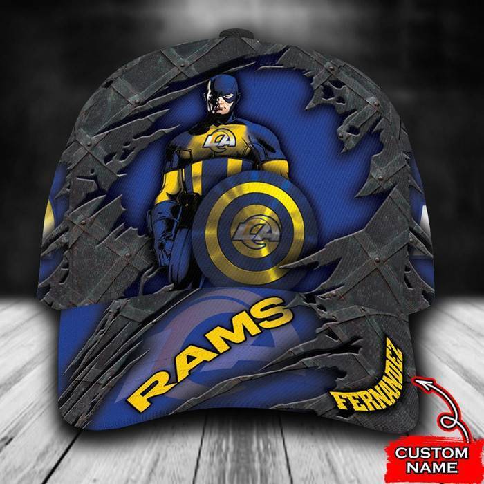 Personalized Los Angeles Rams Captain America 3D Classic Baseball Cap CNI1168