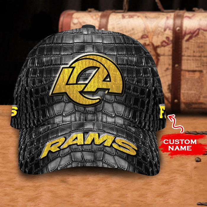 Personalized Los Angeles Rams Crocodile Skin Pattern 3D Classic Baseball Cap CNI1977