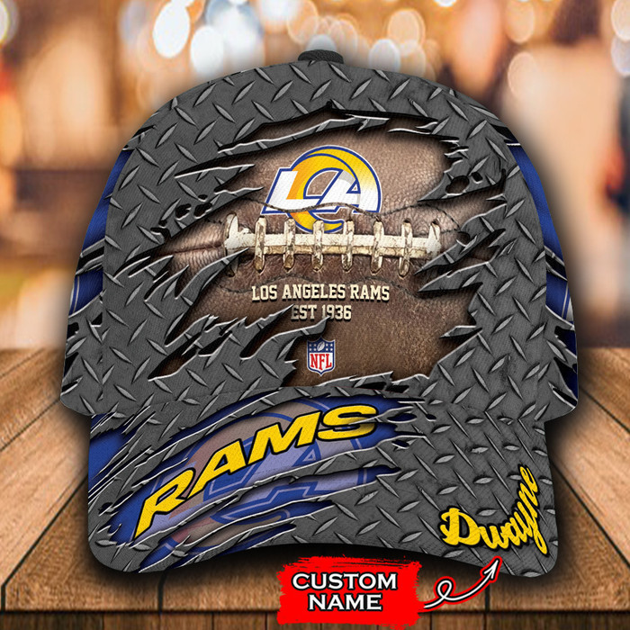 Personalized Los Angeles Rams Est 1936 3D Baseball Cap Blue CNI1607