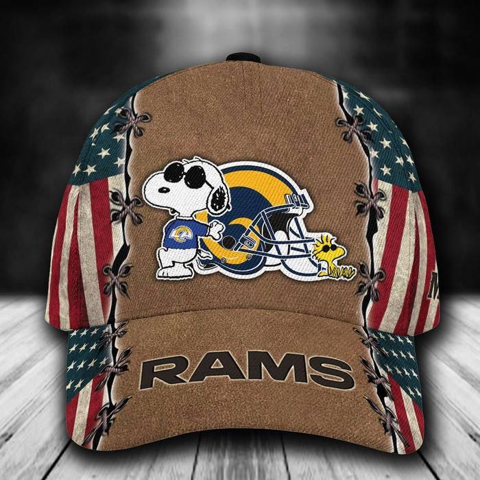 Personalized Los Angeles Rams Snoopy 3D Classic Baseball Cap CNI1292