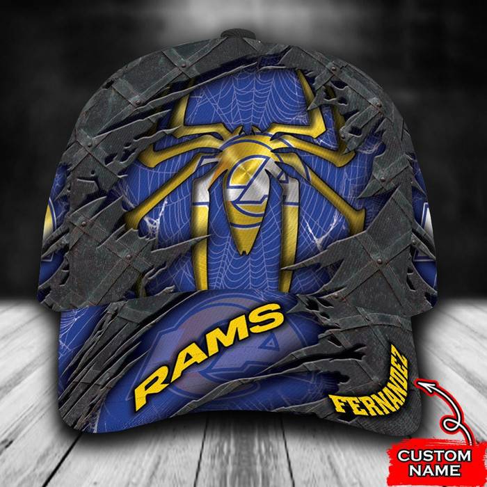 Personalized Los Angeles Rams Spider Man 3D Baseball Cap Blue CNI1553