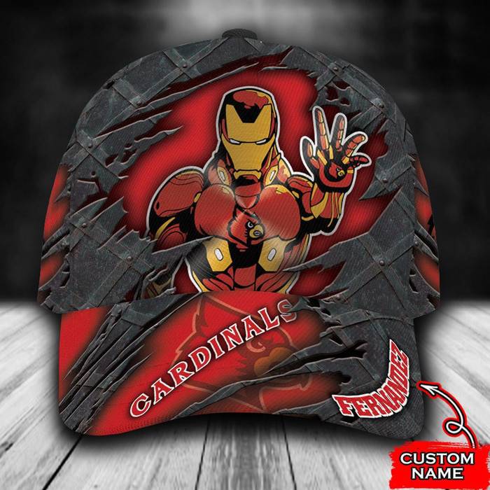 Personalized Louisville Cardinals Iron Man 3D Classic Baseball Cap CNI1387