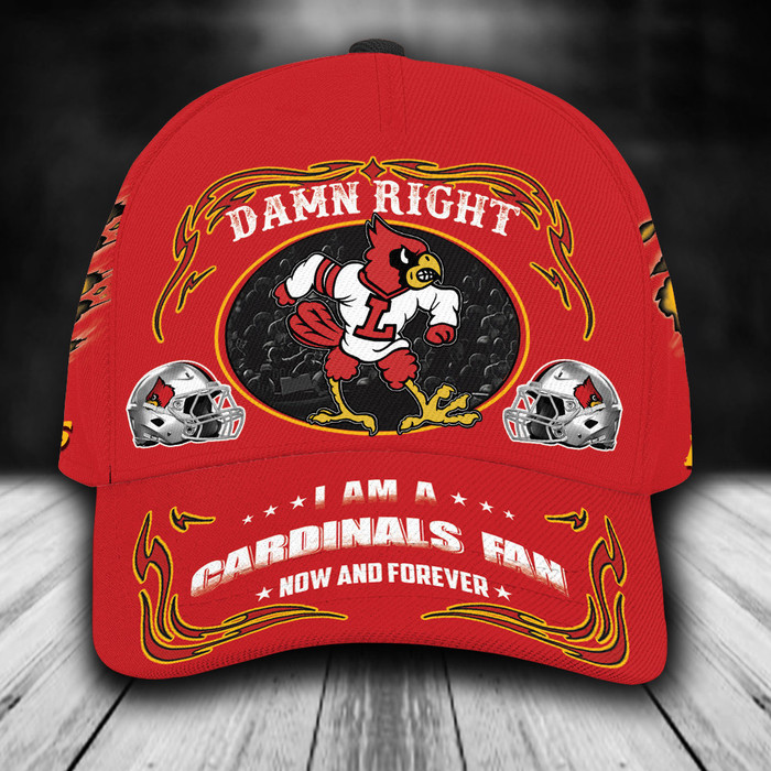 Personalized Louisville Cardinals Mascot Damn Right 3D Classic Baseball Cap CNI778