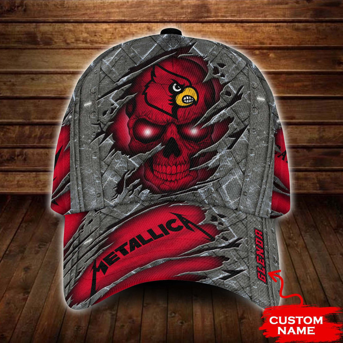 Personalized Louisville Cardinals Metallica Band 3D Classic Baseball Cap CNI1425