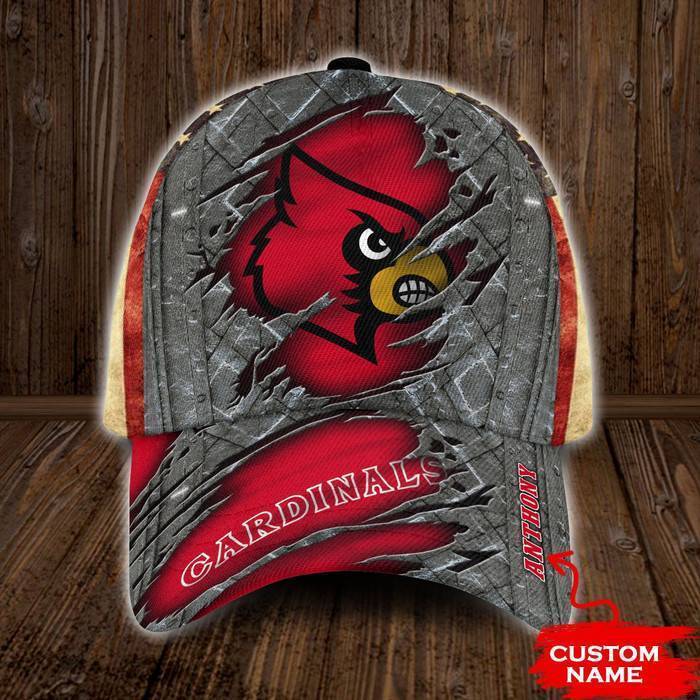 Personalized Louisville Cardinals USA Flag 3D Classic Baseball Cap CNI272
