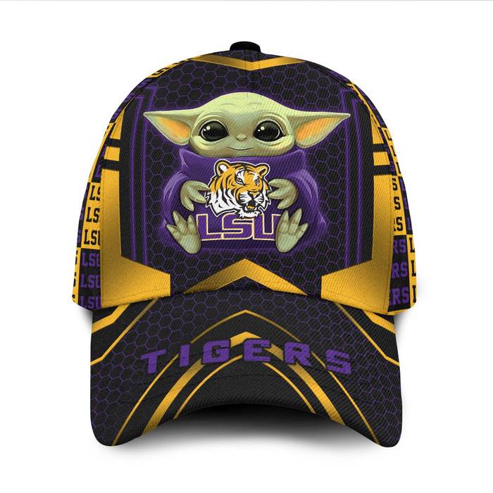 Personalized LSU Tigers Baby Yoda 3D Classic Baseball Cap CNI1941