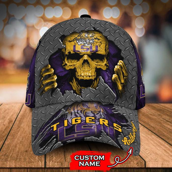 Personalized LSU Tigers Skeleton 3D Classic Baseball Cap CNI745