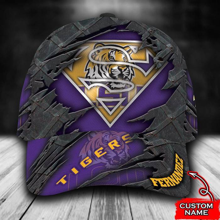 Personalized LSU Tigers Superman 3D Classic Baseball Cap CNI812