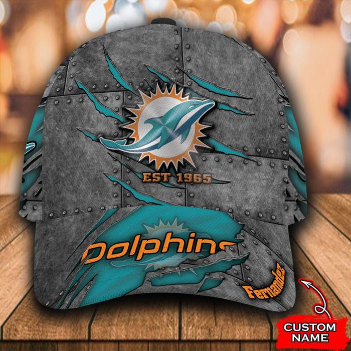 Personalized Miami Dolphins Est 1965 3D Baseball Cap CNI1149