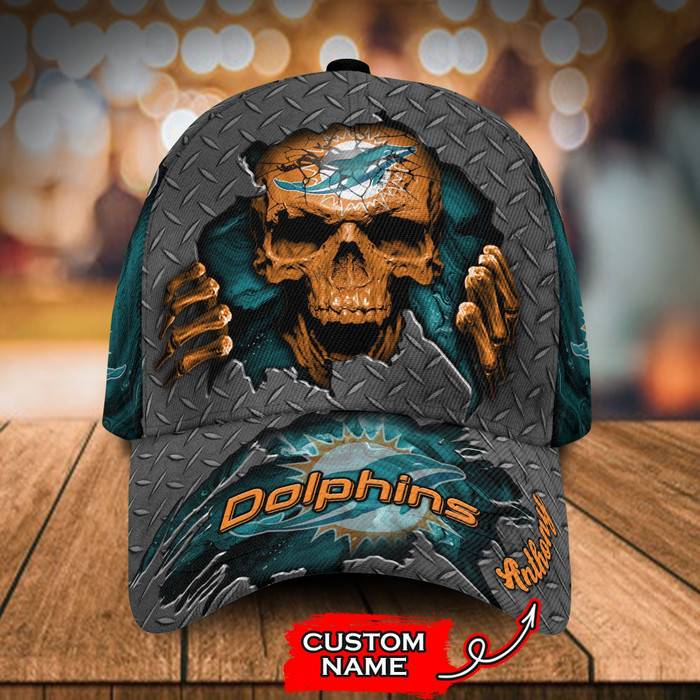 Personalized Miami Dolphins Skull 3D Baseball Cap CNI1711