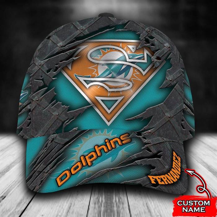Personalized Miami Dolphins Superman 3D Classic Baseball Cap CNI757