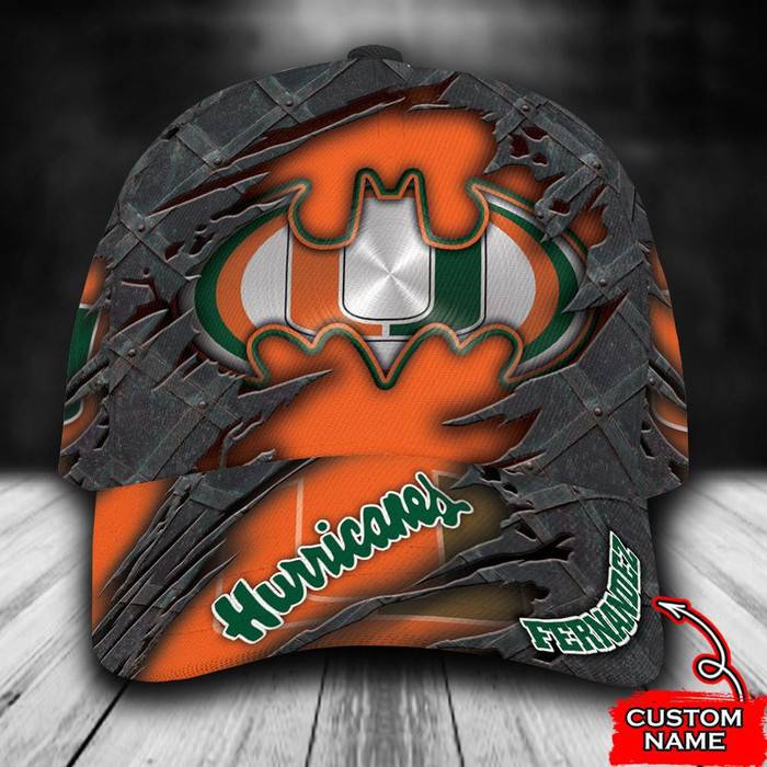 Personalized Miami Hurricanes Batman 3D Classic Baseball Cap CNI1958