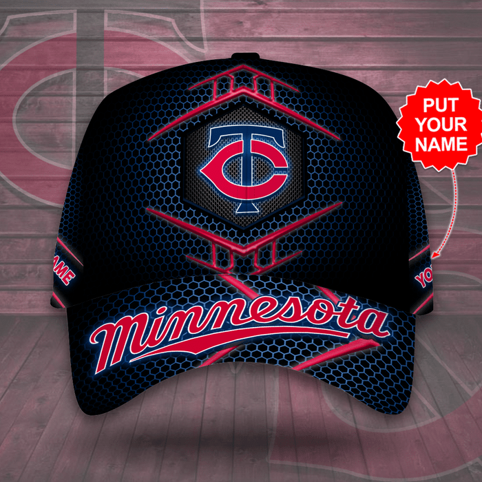 Personalized Minnesota Twins 3D Classic Baseball Cap Black CNI2201