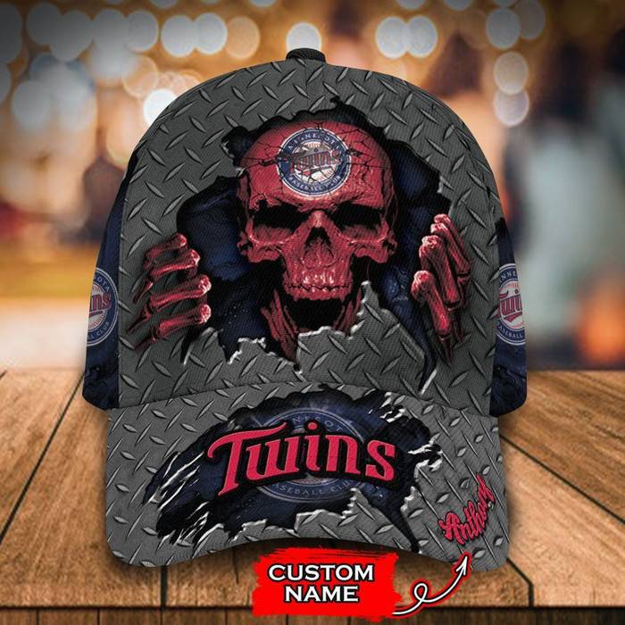 Personalized Minnesota Twins Skeleton 3D Classic Baseball Cap CNI227