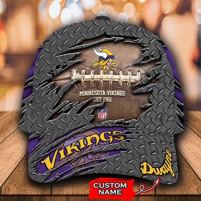 Personalized Minnesota Vikings 3D Classic Baseball Cap CNI1217