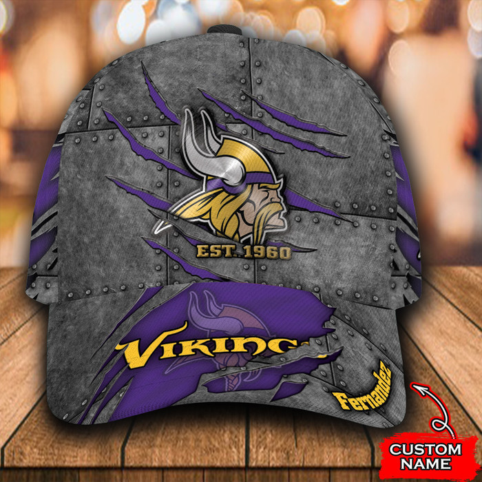 Personalized Minnesota Vikings 3D Classic Baseball Cap CNI1365