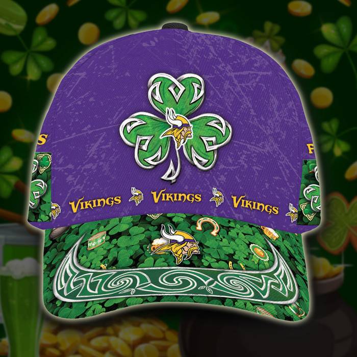 Personalized Minnesota Vikings St Patricks Day 3D Classic Baseball Cap CNI1421