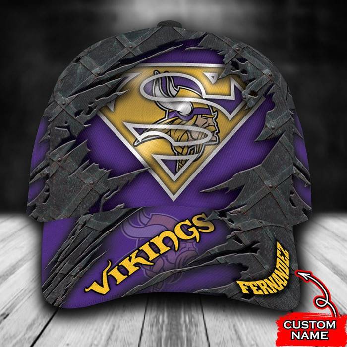 Personalized Minnesota Vikings Superman 3D Classic Baseball Cap CNI1278