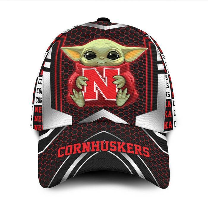 Personalized Nebraska Cornhuskers Baby Yoda 3D Classic Baseball Cap CNI996