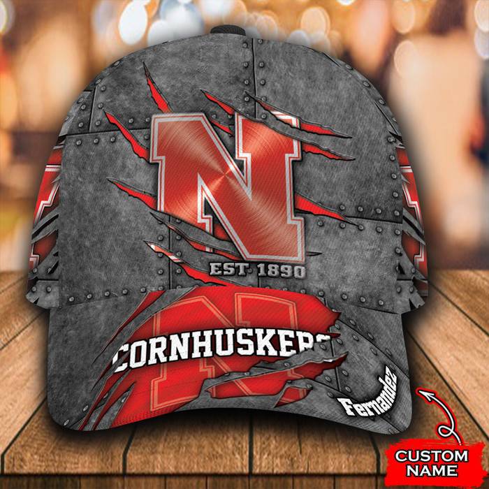Personalized Nebraska Cornhuskers Est 1890 3D Baseball Cap Red CNI1102
