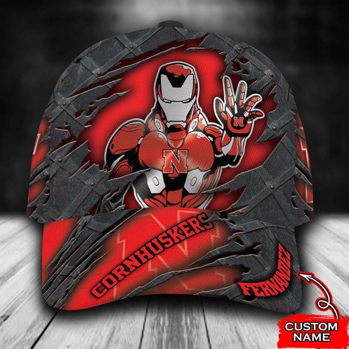 Personalized Nebraska Cornhuskers Iron Man 3D Classic Baseball Cap CNI1391