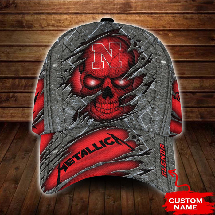 Personalized Nebraska Cornhuskers Metallica Band 3D Classic Baseball Cap CNI1201