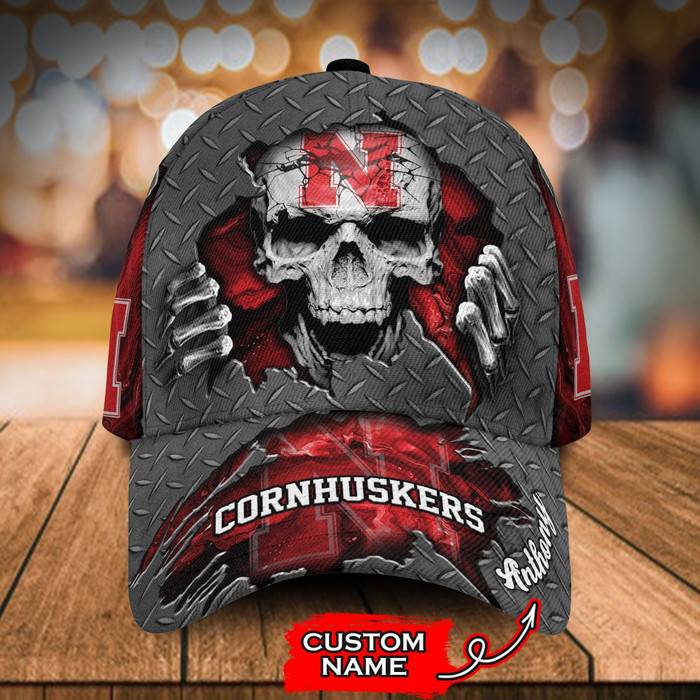 Personalized Nebraska Cornhuskers Skeleton 3D Classic Baseball Cap CNI327