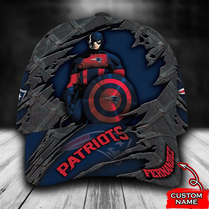 Personalized New England Patriots Captain America 3D Classic Baseball Cap CNI1901