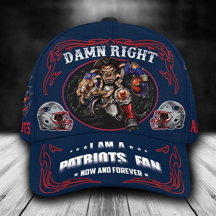 Personalized New England Patriots Mascot Damn Right 3D Classic Baseball Cap CNI833