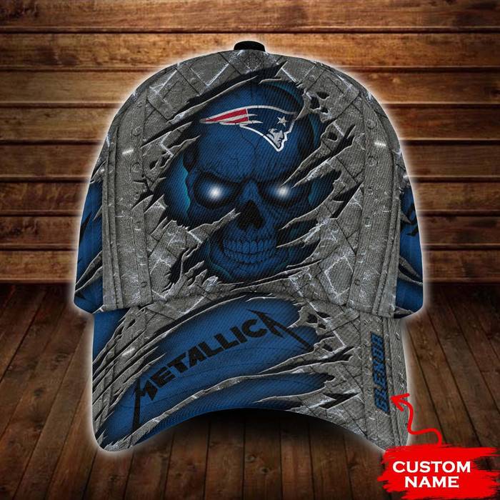 Personalized New England Patriots Metallica Band 3D Classic Baseball Cap CNI813