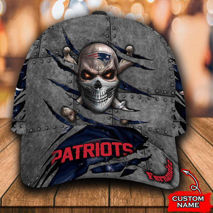 Personalized New England Patriots Skull 3D Classic Baseball Cap CNI636