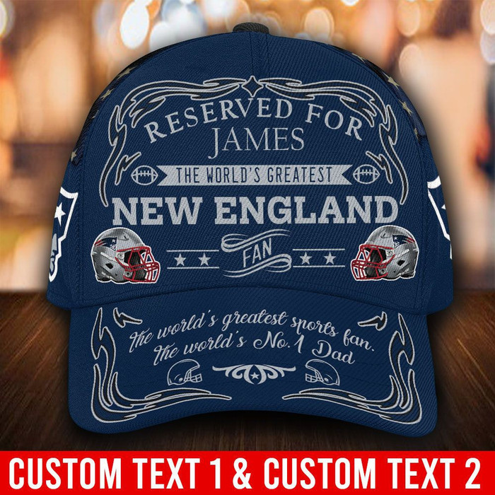 Personalized New England Patriots Worlds Greatest Fan 3D Classic Baseball Cap CNI783