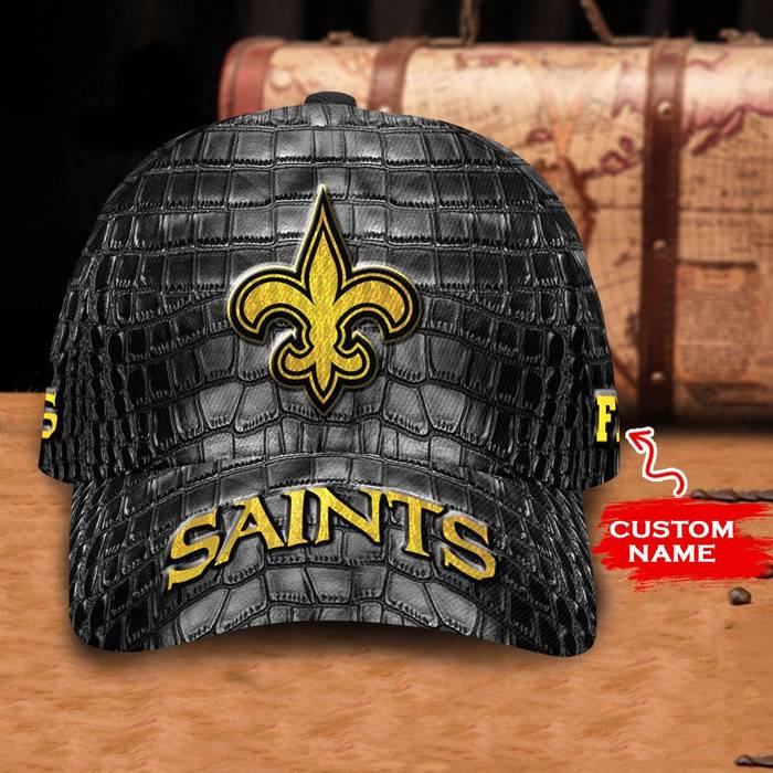 Personalized New Orleans Saints 3D Baseball Cap Black CNI1502