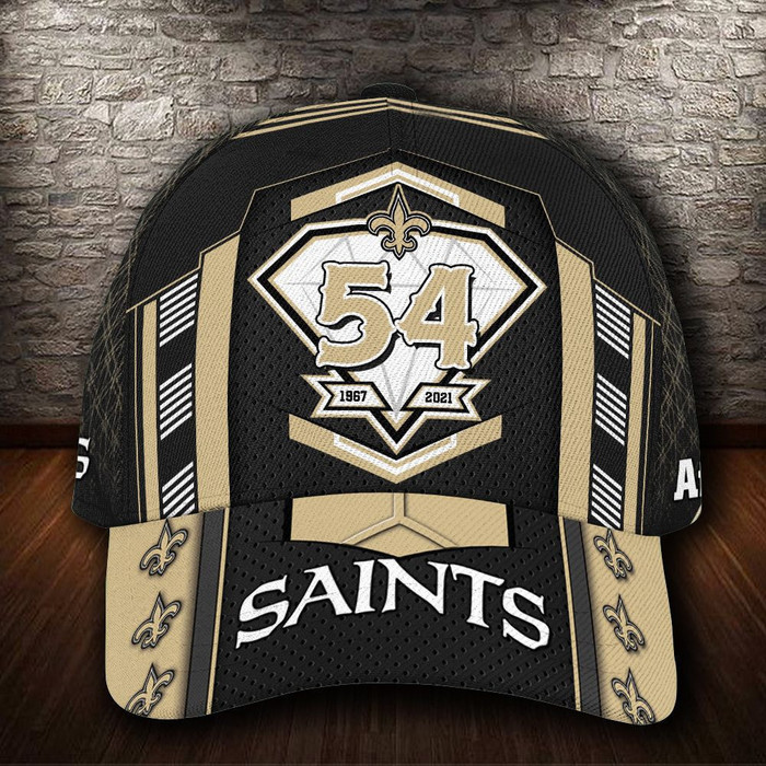Personalized New Orleans Saints 54 Years Anniversary 3D Classic Baseball Cap CNI348
