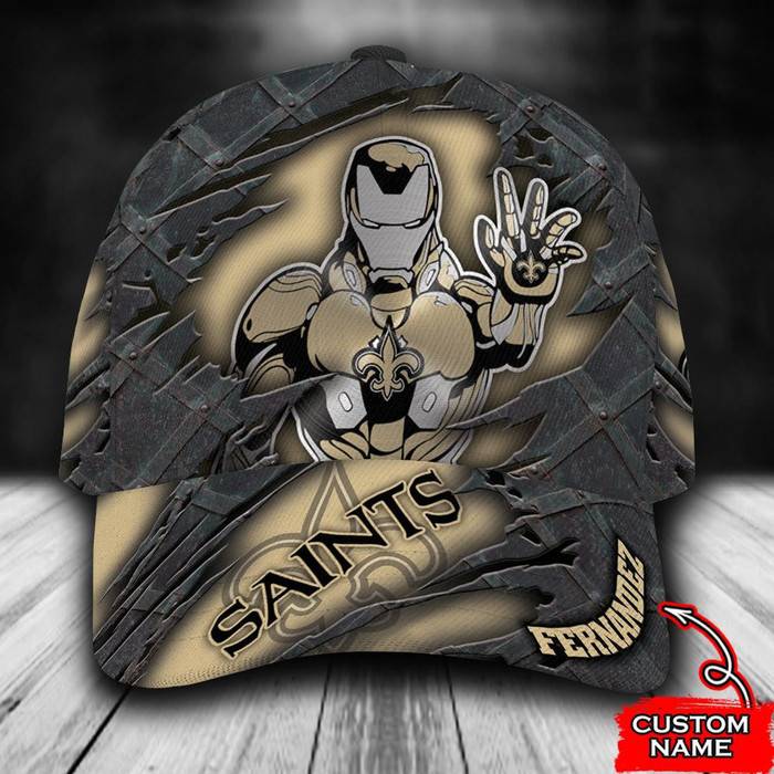 Personalized New Orleans Saints Iron Man 3D Classic Baseball Cap CNI649
