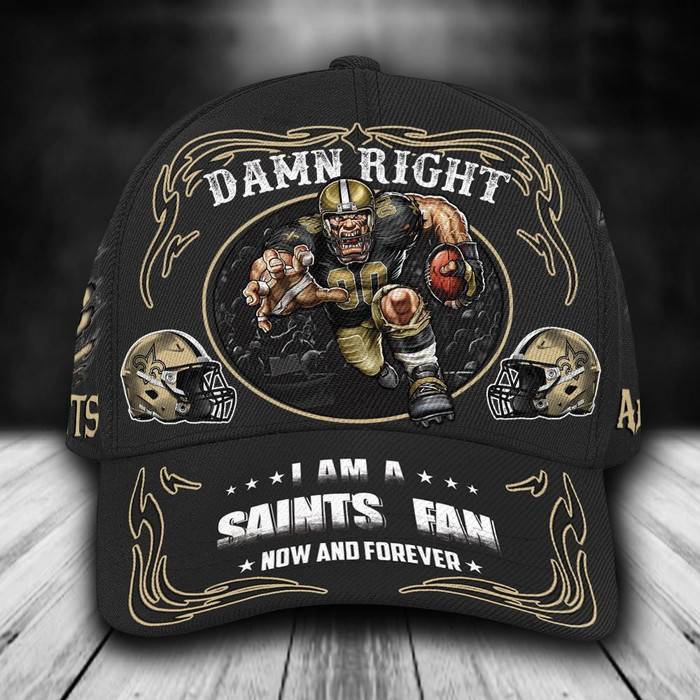 Personalized New Orleans Saints Mascot Damn Right 3D Classic Baseball Cap CNI890