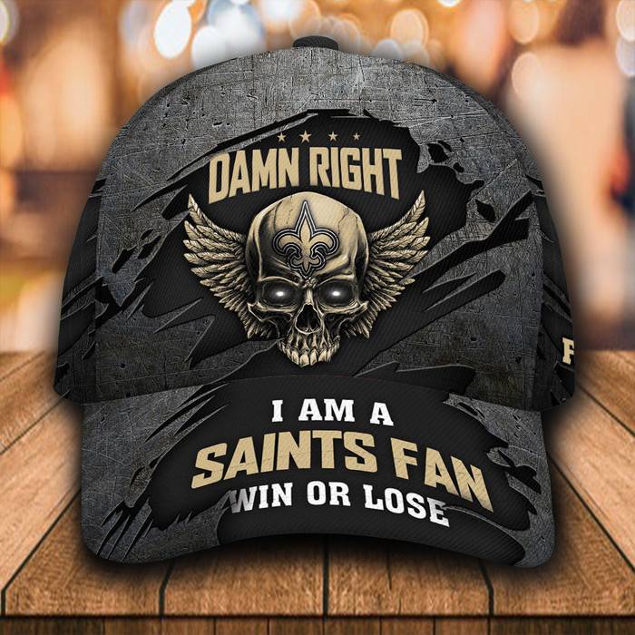 Personalized New Orleans Saints Skull 3D Classic Baseball Cap CNI1819