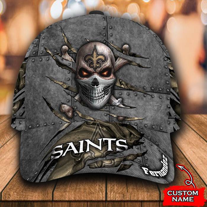 Personalized New Orleans Saints Skull 3D Classic Baseball Cap CNI877